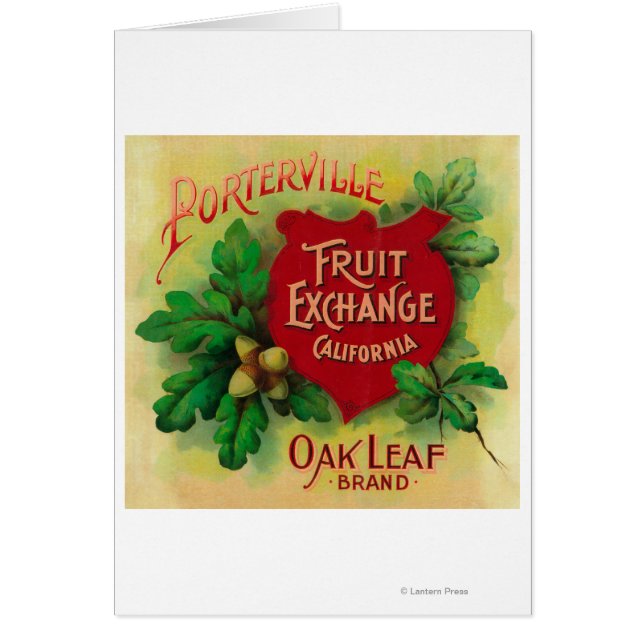 Label orange feuille de chênePorterville, CA (Devant)