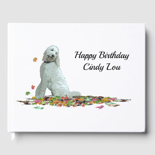 Labradoodle Chien Dans Livre D'Invité Feuille