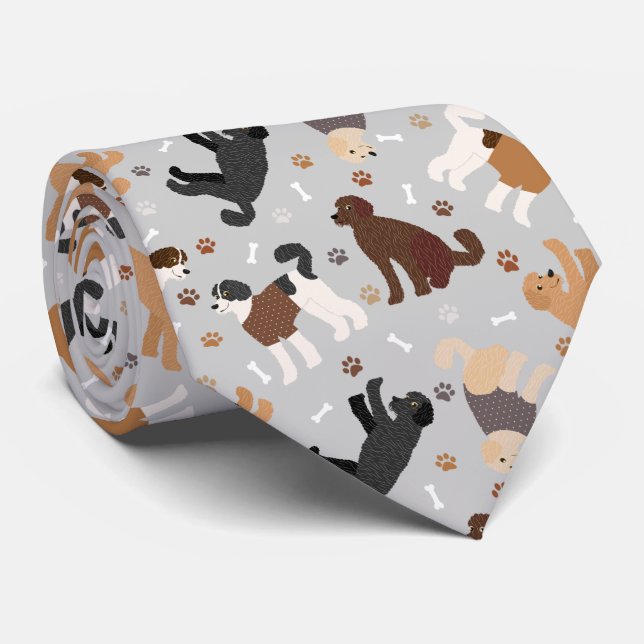 Labradoodle / Goldendoodle Bones and Paws Cravate (Roulé)