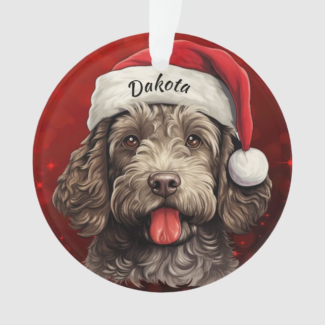 Labradoodle Ornament de Noël personnalisé (devant)