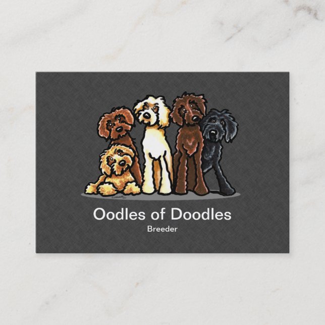 Labradoodle Rainbow Pet Cartes de visite (Devant)