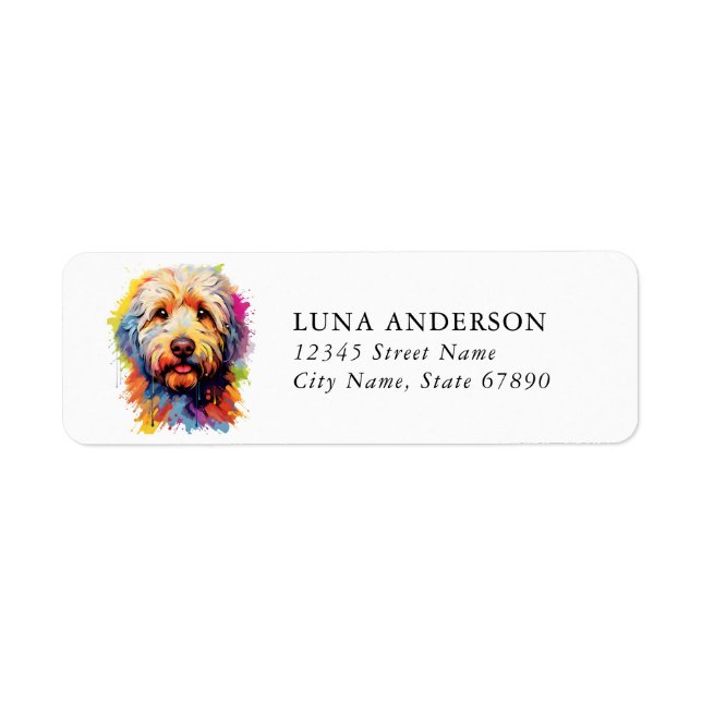 Labradoodle Retourner l'adresse Étiquettes (Devant)