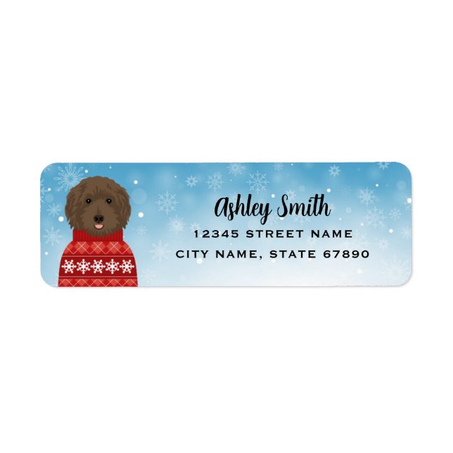 Labradoodle Retourner l'adresse Étiquettes (Devant)