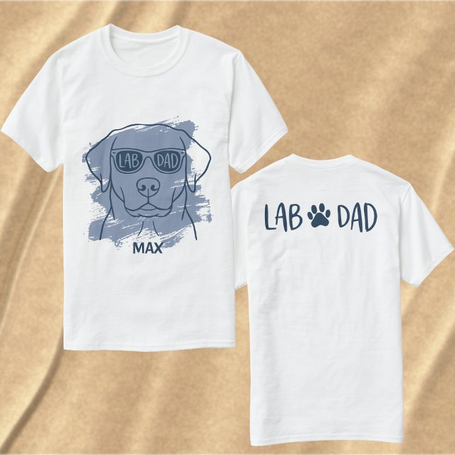 Labrador dad t-shirt with custom name brush art (Créateur téléchargé)