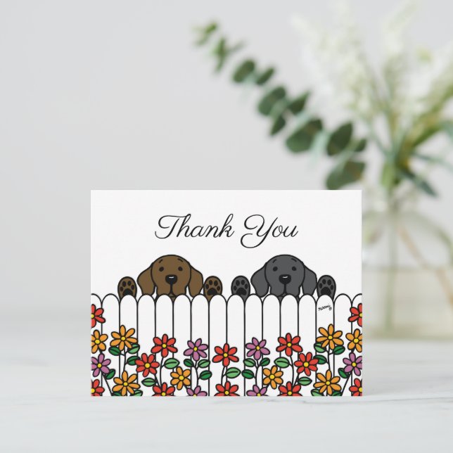 Labrador Duo Vous regarde Carte postale Merci (Debout devant)