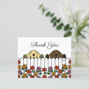 Labrador Duo Vous regarde Carte postale Merci