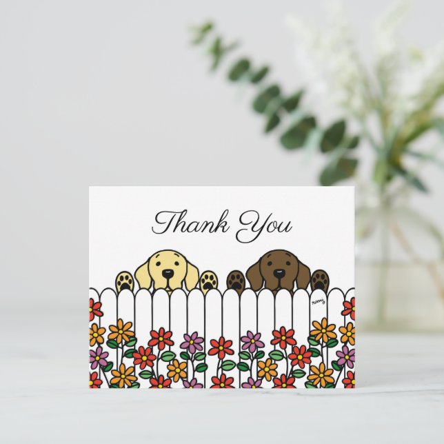 Labrador Duo Vous regarde Carte postale Merci (Debout devant)