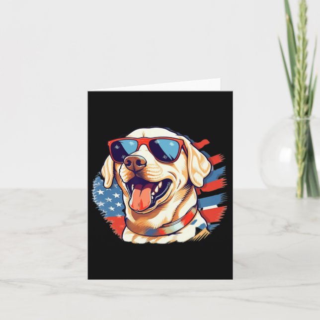 Labrador jaune modèle 4 juillet chien patriotique  (Devant)