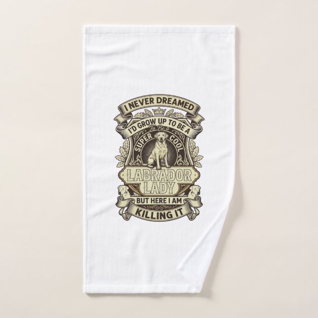 Labrador Lady Dog Crown Shield_1 (Serviette à main)