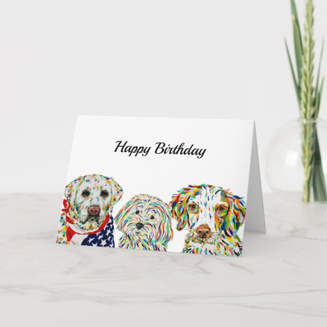 Labrador Maltipoo Brittany Carte d'anniversaire es (Devant)