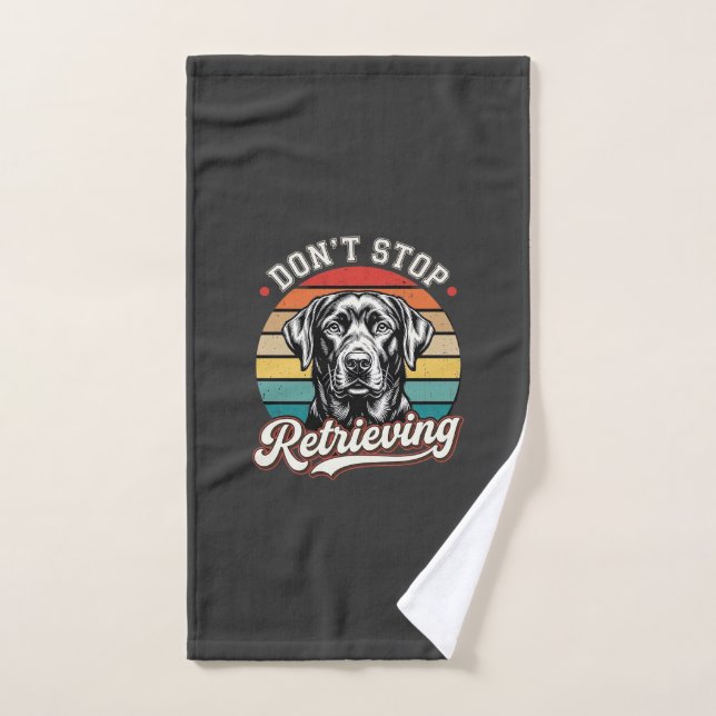 Labrador N'arrête Pas De Récupérer Chien Rétro (Serviette à main)