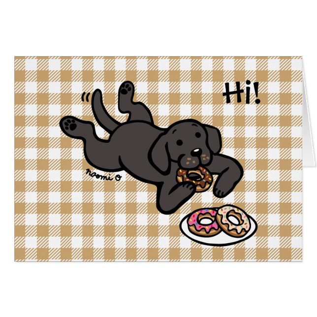 Labrador noir et beignets pensant à vous (Devant horizontal)