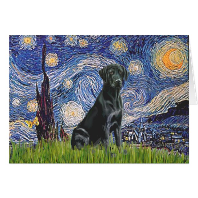 Labrador (noir) - Nuit étoilée (Devant horizontal)
