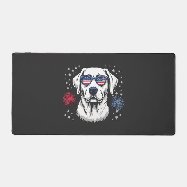 Labrador patriotique avec lunettes USA (Recto)