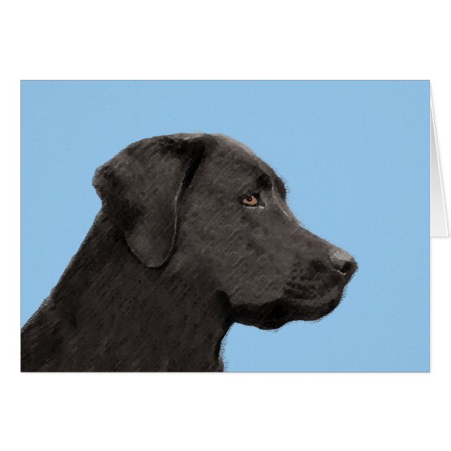 Labrador Retriever Black Painting Original Dog Art (Devant horizontal)