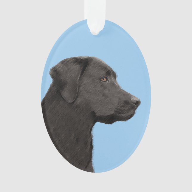 Labrador Retriever Black Peinture Original Chien A (devant)