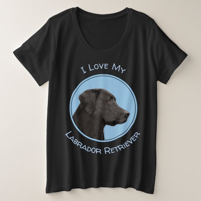 Labrador Retriever Black Peinture Original Chien A (Design devant)