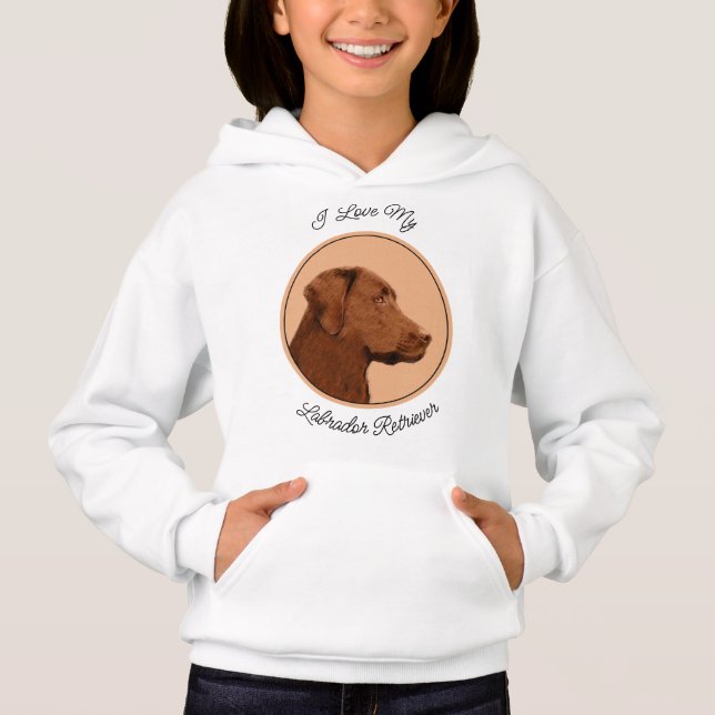 Labrador Retriever (Chocolat) Peinture - Chien Art (Devant)