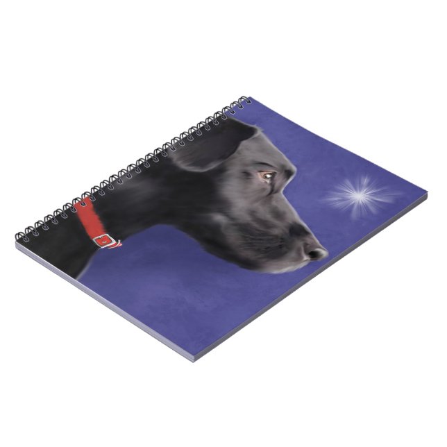 Labrador retriever noir - carnet de notes à (Côté gauche)