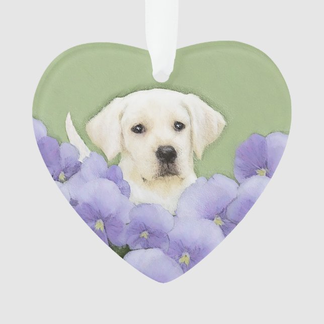 Labrador Retriever Puppy Painting Original Chien A (devant)