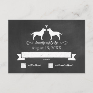 Labrador Retriever Silhouettes Mariage RSVP Répons