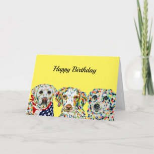 Labrador Spaniel Border Collie Carte d'anniversair