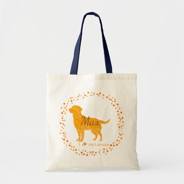 Labrador Tote Bag  Personalized Pastel Orange Gift (Devant)