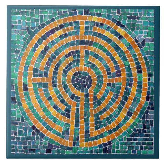 LABYRINTH II 6x6 Carreaux en céramique - Vert (Devant)