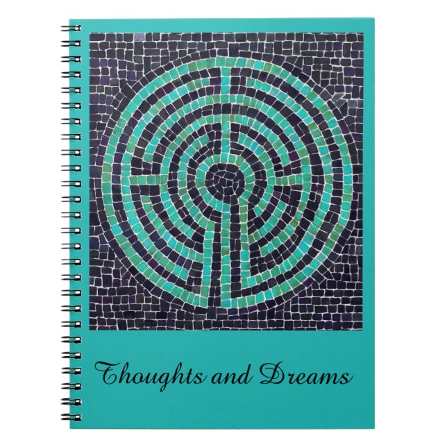LABYRINTH III 6,5x8,75 Carnet + Texte Turquoise (Devant)