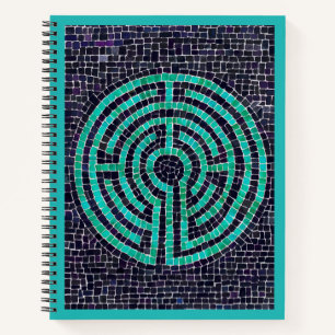 LABYRINTH III 8,5x11 Carnet spiral - Turquoise