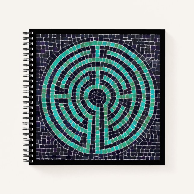 LABYRINTH III 8,5x8,5 Carnet spiral - Noir (Devant)
