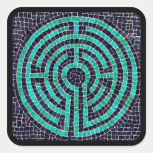 LABYRINTH III Stickers grand Carré - Noir