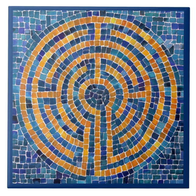 LABYRINTH IV 6x6 Carreaux en céramique - Bleu (Devant)