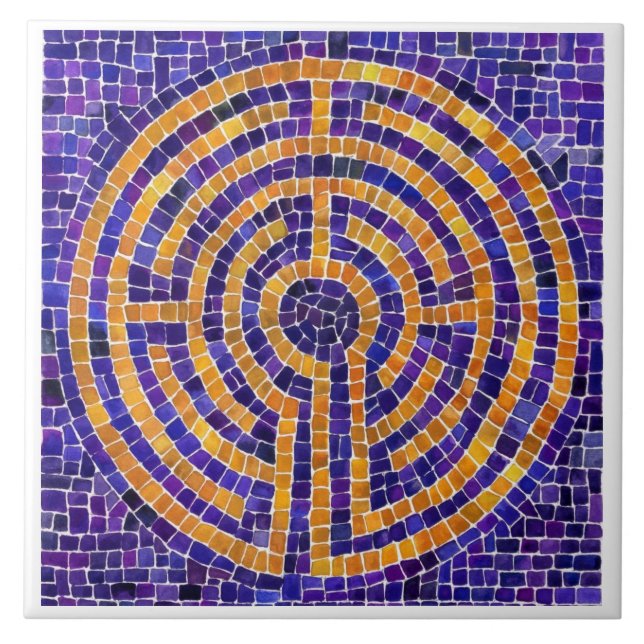 LABYRINTH MOSAIC 6x6 Carreaux en céramique - Blanc (Devant)