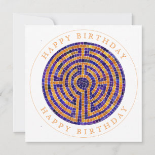 LABYRINTH MOSAIC Carré plat carte d'anniversaire