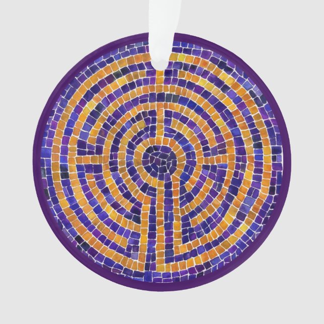 LABYRINTH MOSAIC Cercle acrylique ornement (devant)