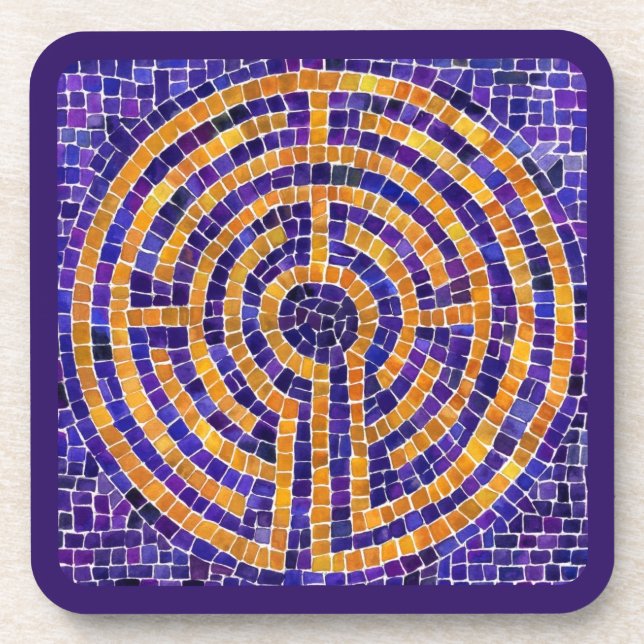 LABYRINTH MOSAIC Dessous de verre en plastique dur (Devant)