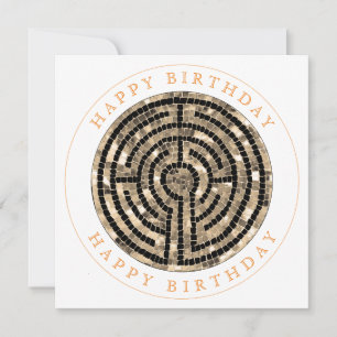 LABYRINTH V Carré Carte d'anniversaire plate