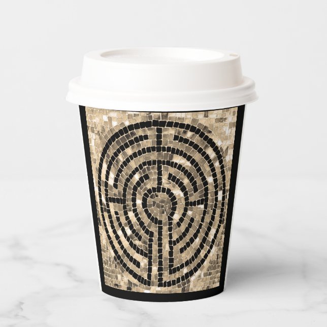 LABYRINTH V Gobelets en papier - Noir (Recto)