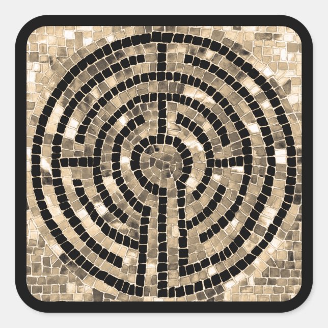 LABYRINTH V Stickers grand Carré - Noir (Devant)