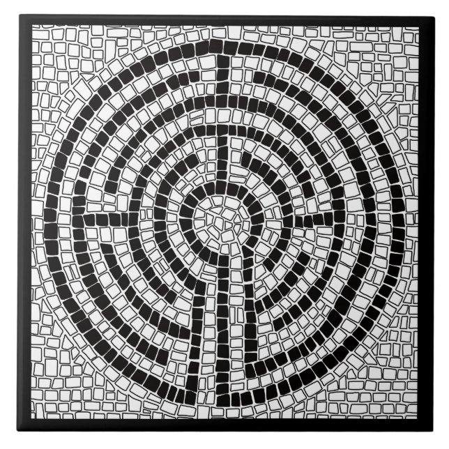 LABYRINTH VII 6x6 Carreaux en céramique - Noir (Devant)
