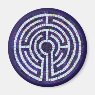 LABYRINTH VIII Magnet rond - Violet
