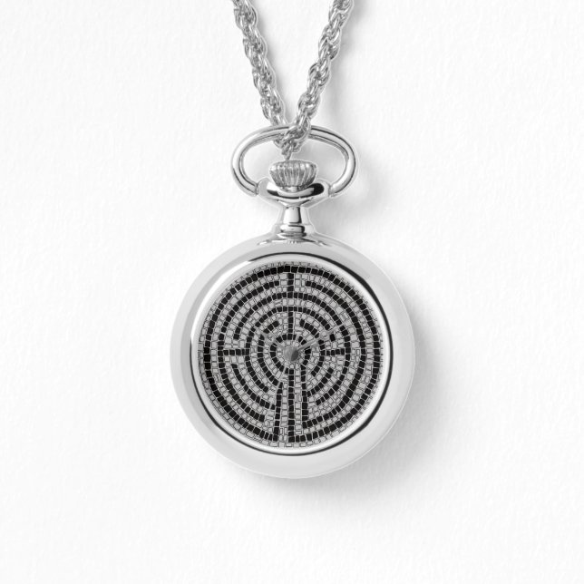 LABYRINTH XVII Montre Collier en argent (Recto)
