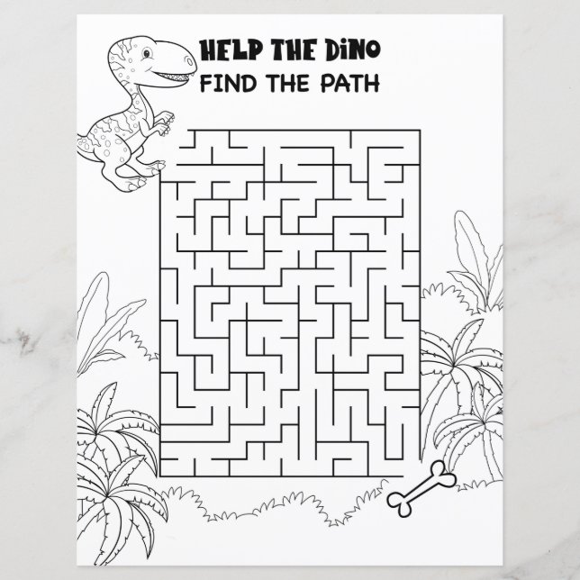 Labyrinthe amusant de dinosaure T-Rex pour enfants (Devant)