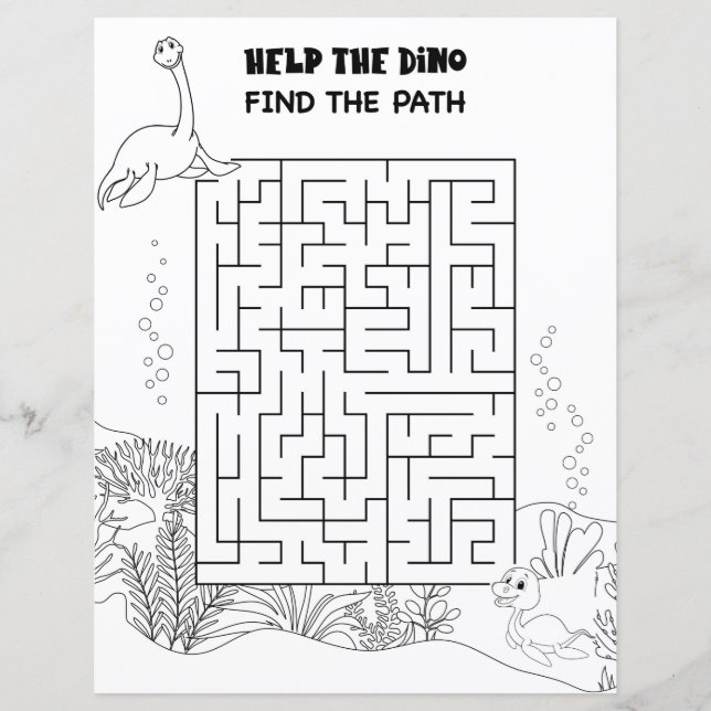 Labyrinthe de dinosaure amusant pour enfants (Devant)