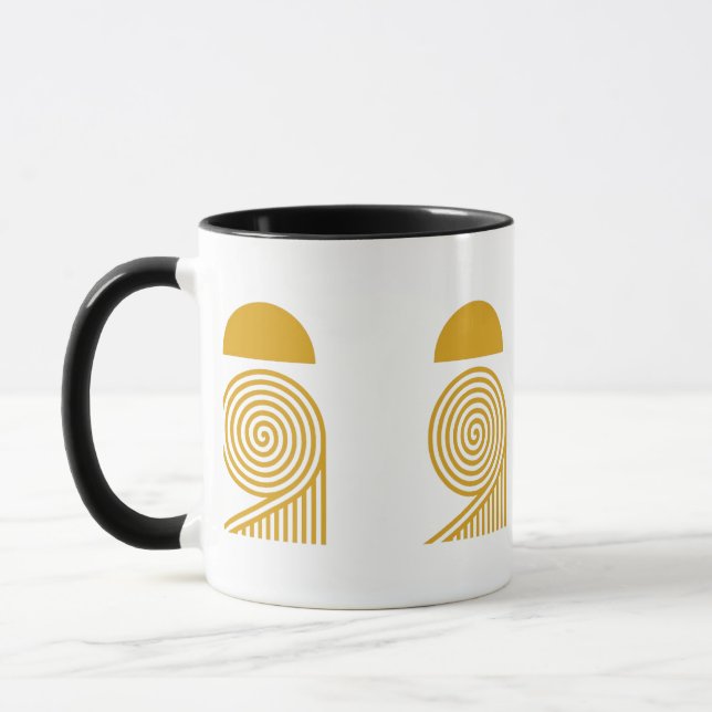 Labyrinthe de Lumière – Mug Soleil et Spirale Doré (Gauche)