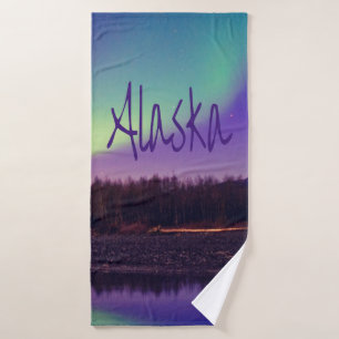 Lac Alaska Northern Lights Mountains