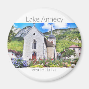 Lac Annecy - Veyrier, aimant rond de la