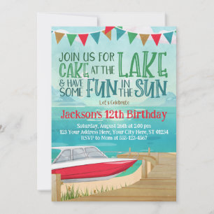 Lac Anniversaire Invitation Vitesse Bateau Lac Pêc