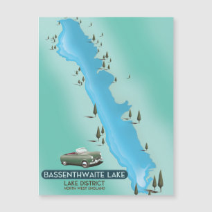 Lac Bassenthwaite, affiche de voyage district lacu